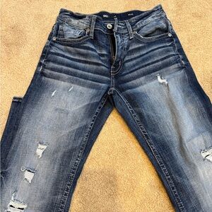 Men's Distressed Blue Jeans